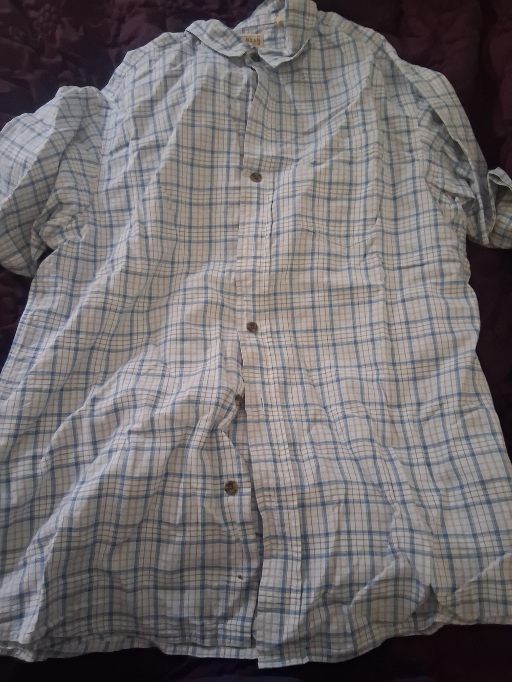Men's Light Blue Plaid Casual Button-Down Shirt